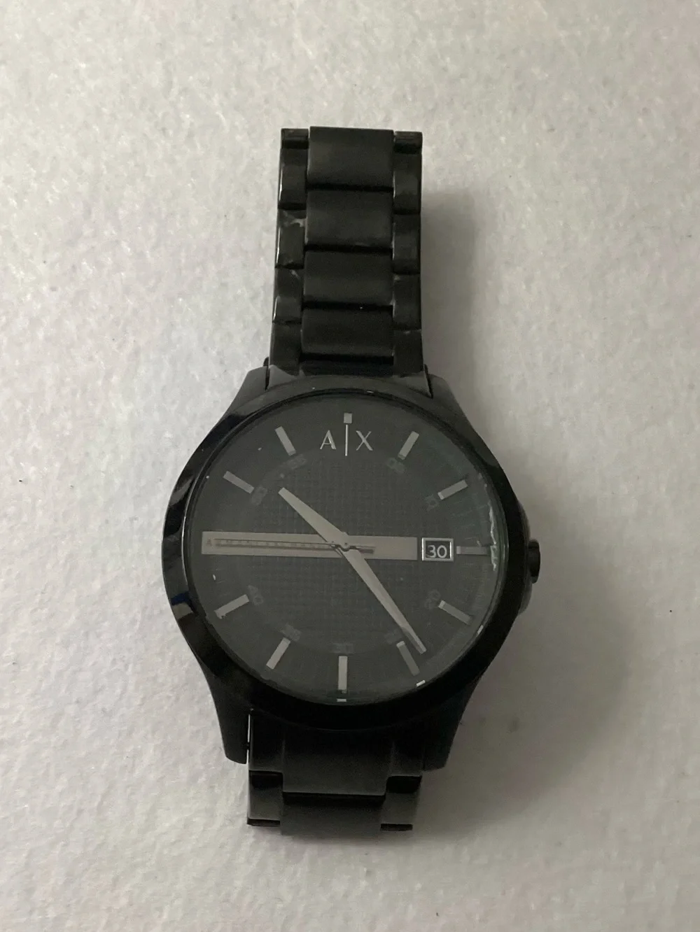 A/X Armani Exchange Black Stainless Steel Bracelet Watch Gift Set 46mm